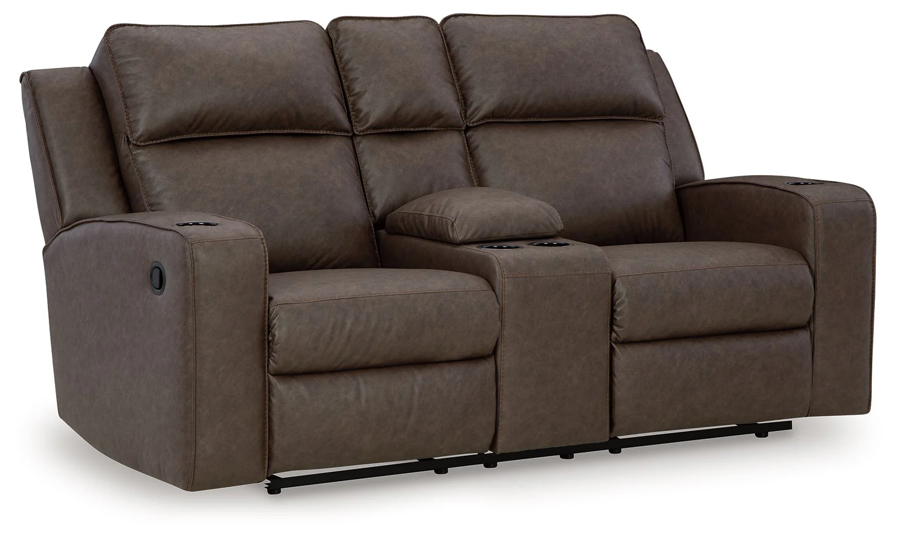 Lavenhorne - Dbl Rec Loveseat W/Console - Granite - Image 1