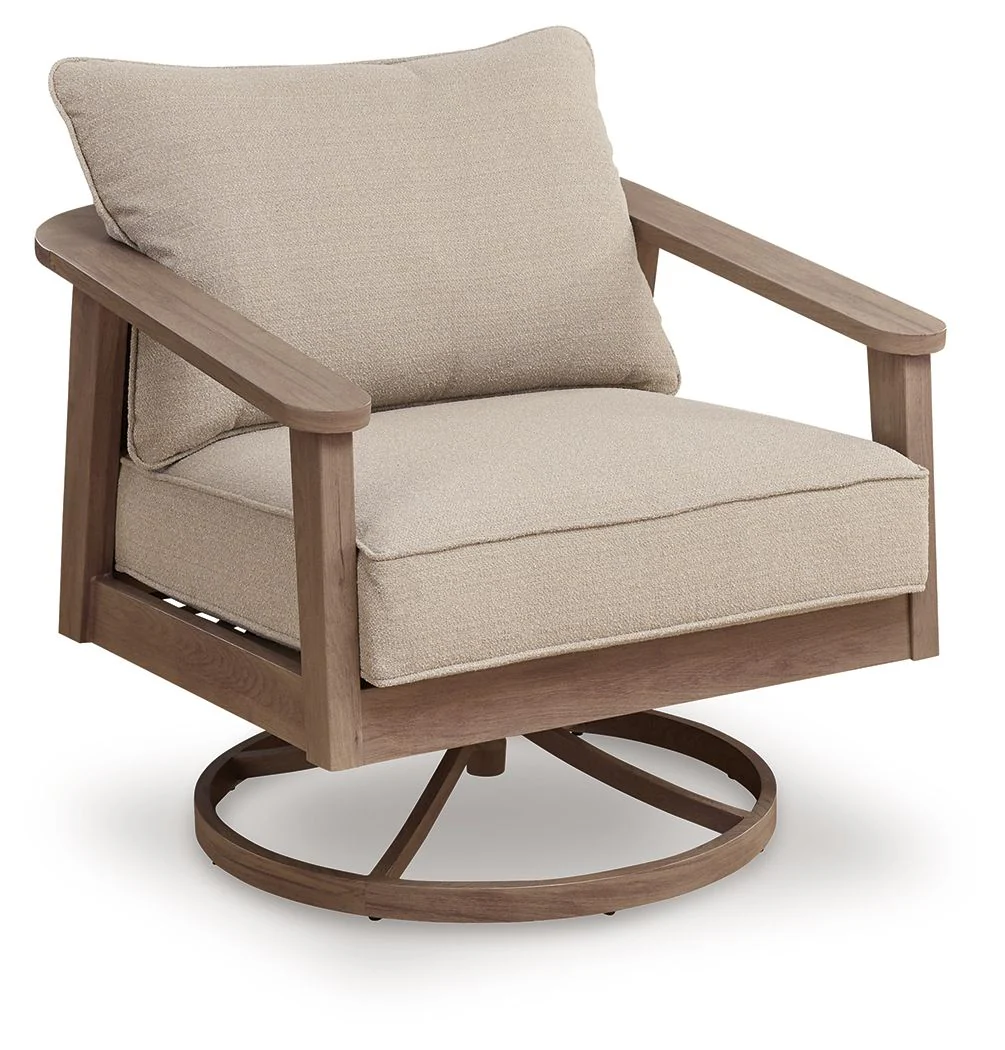 Harmony Headlands – Swivel Lounge With Cushion – Natural / Gray