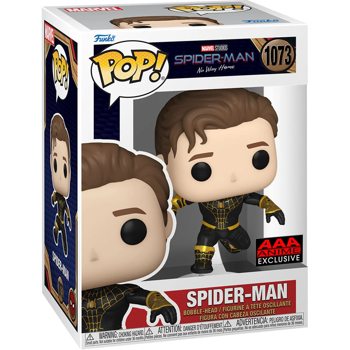 Funko Pop! Marvel: Spider-Man: No Way Home - Unmasked Spider-Man Black Suit #1073 AAA Anime Exclusive - Image 2