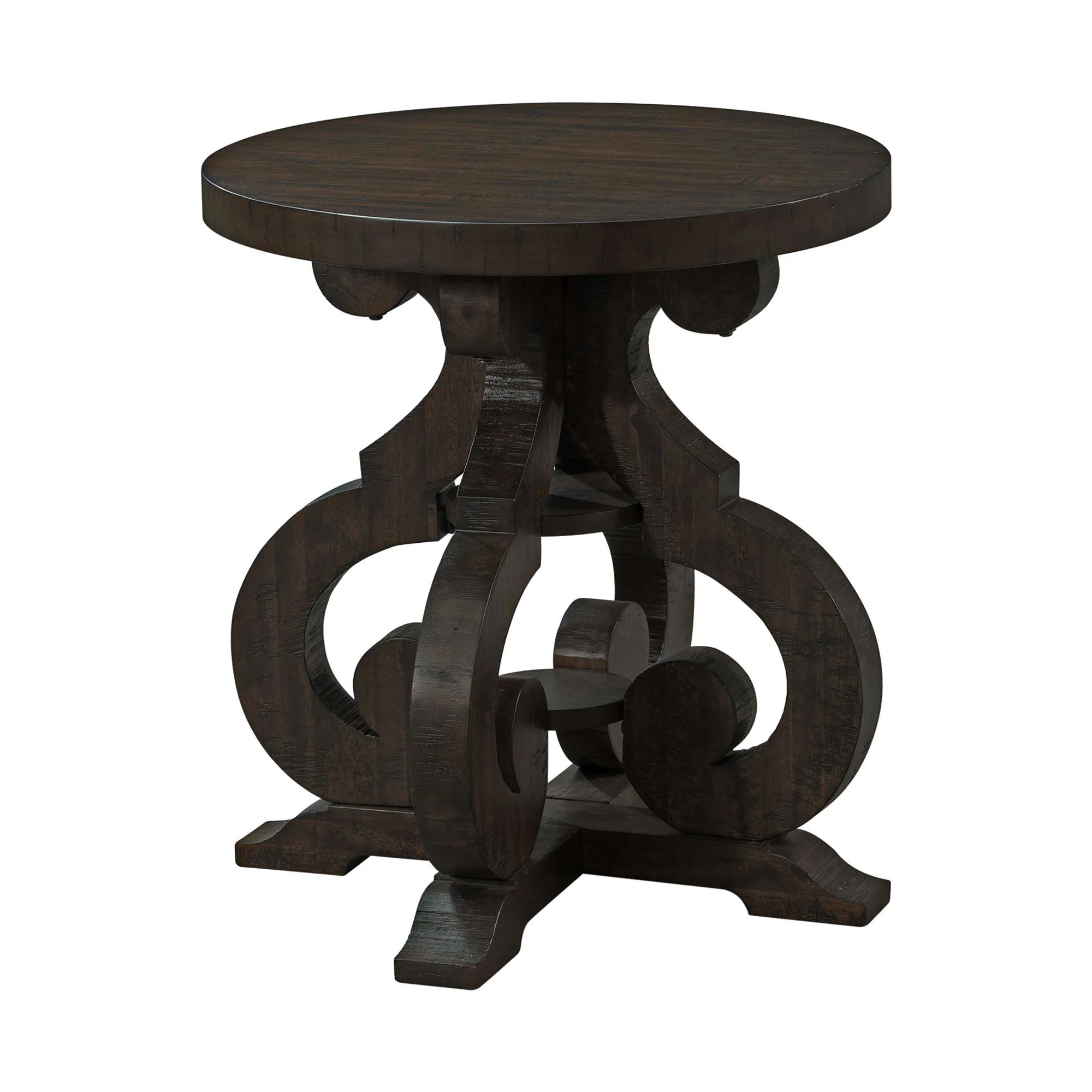 Stone – End Table With PU Base – Dark Walnut