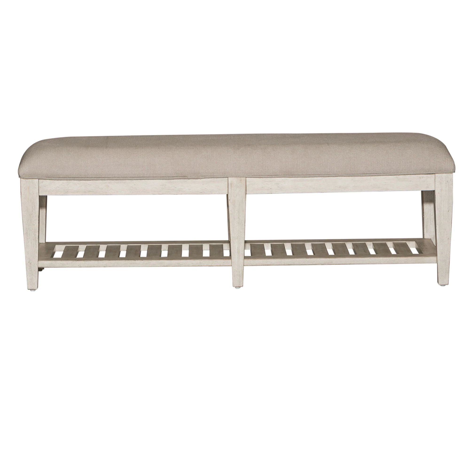 Heartland – Bed Bench – Antique White / Tobacco Tops