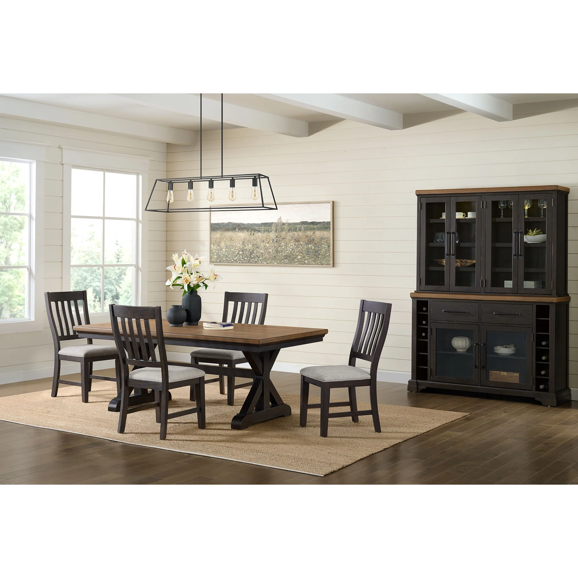 Montrose - Fabric Dining Side Chair (Set of 2) - Espresso / Light Gray - Image 3