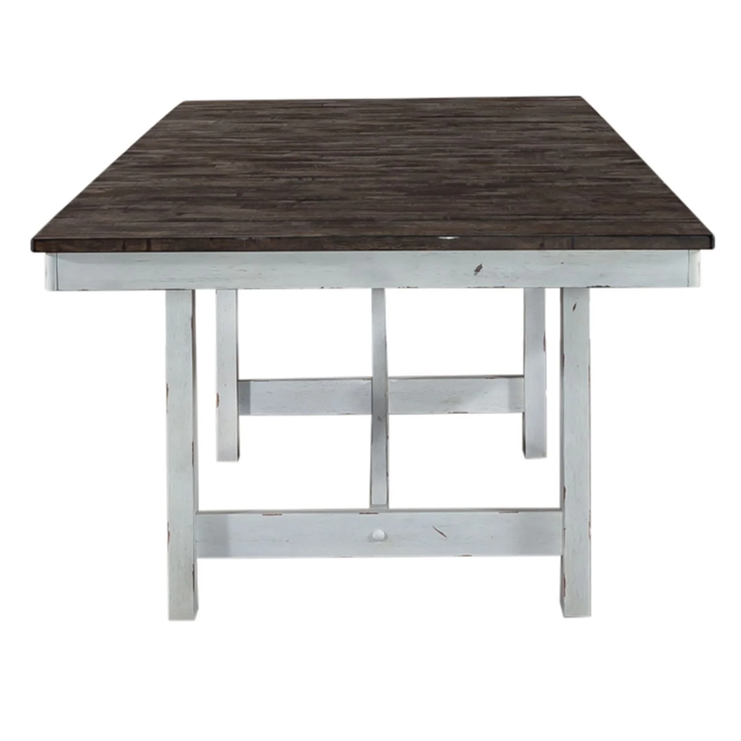 Farmhouse - Trestle Table - Two Tone White / Wood Tone - Image 3