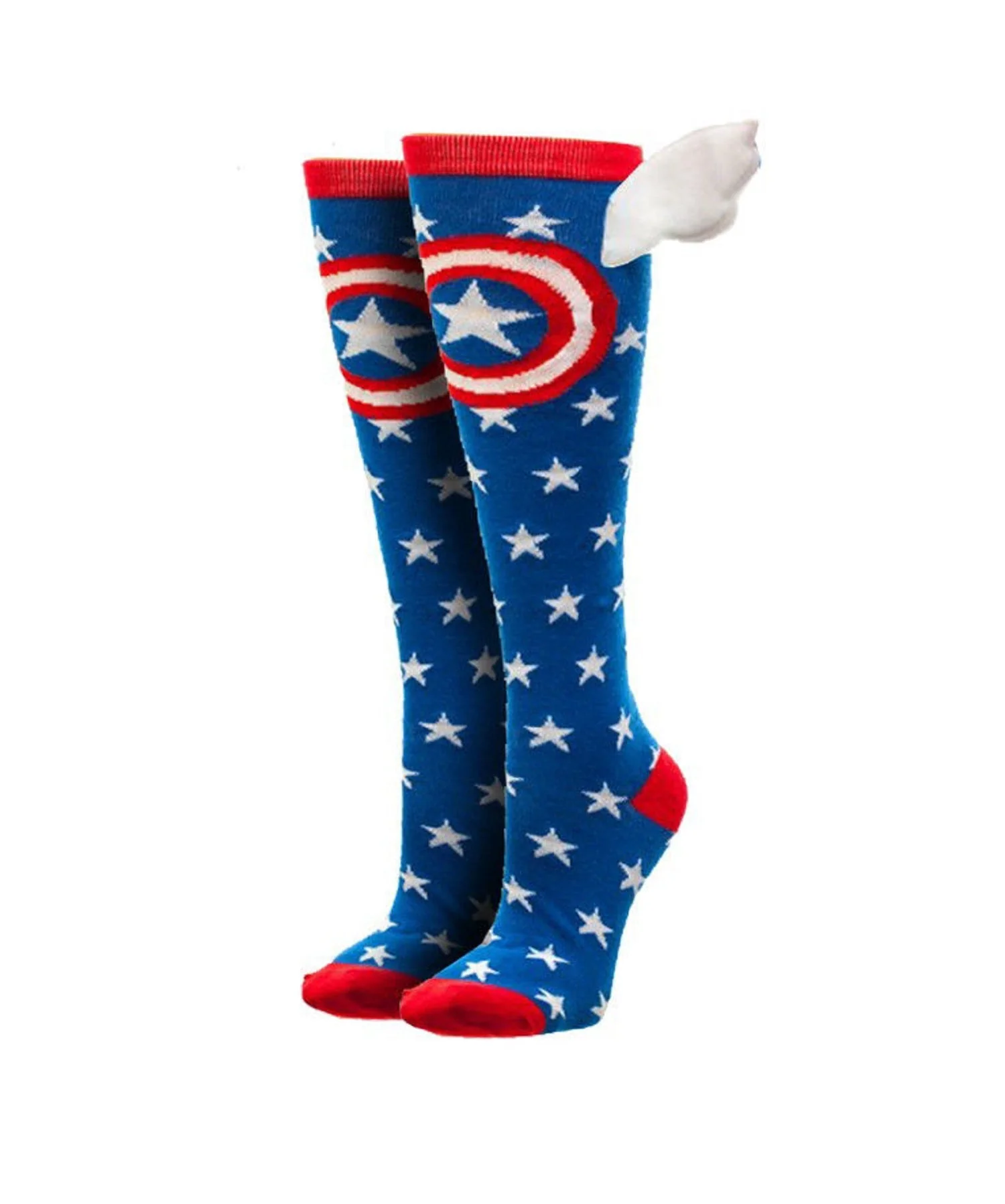 Marvel Captain America Shield and Stars Knee High Socks with Wings - Image 2