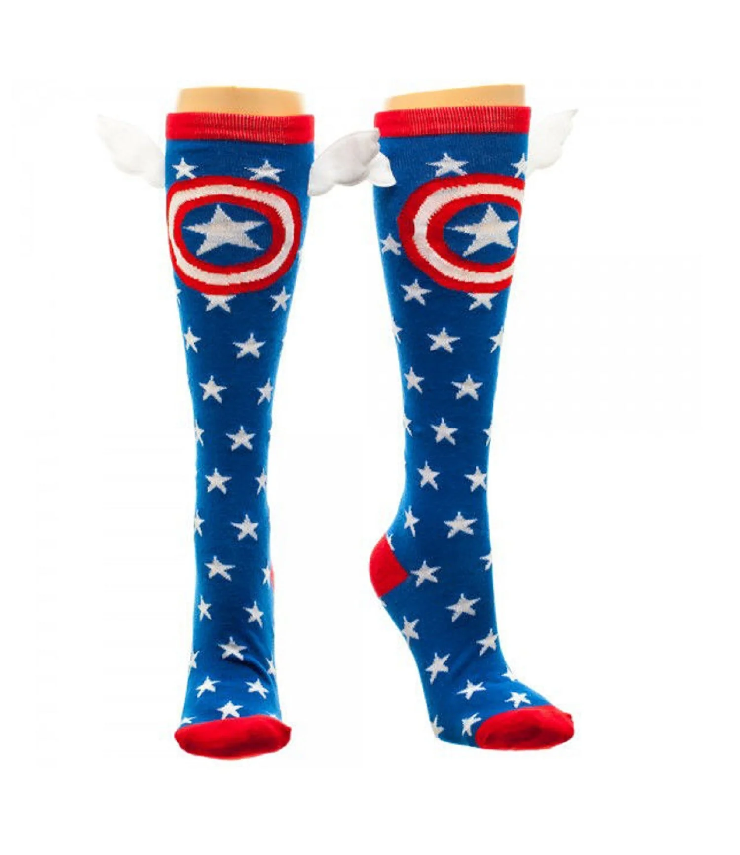 Marvel Captain America Shield and Stars Knee High Socks with Wings - Image 3