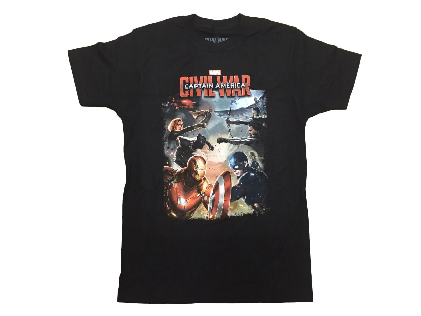 Captain America Civil War Battle Marvel Adult T-Shirt - Image 1