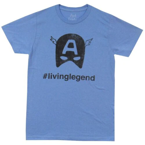 Captain America #Livinglegend Hashtag Marvel Comics Premium Adult T-Shirt - Image 3