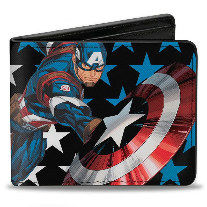 Captain America Pose With Stars Marvel Comics Bi-fold Wallet - Image 2