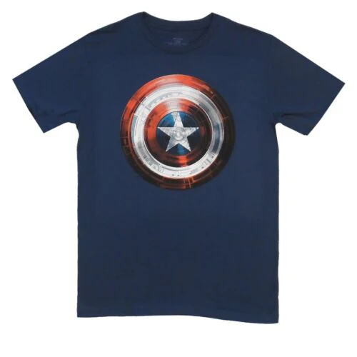 Captain America Winter Soldier Movie Shield Marvel Adult T-Shirt - Image 2