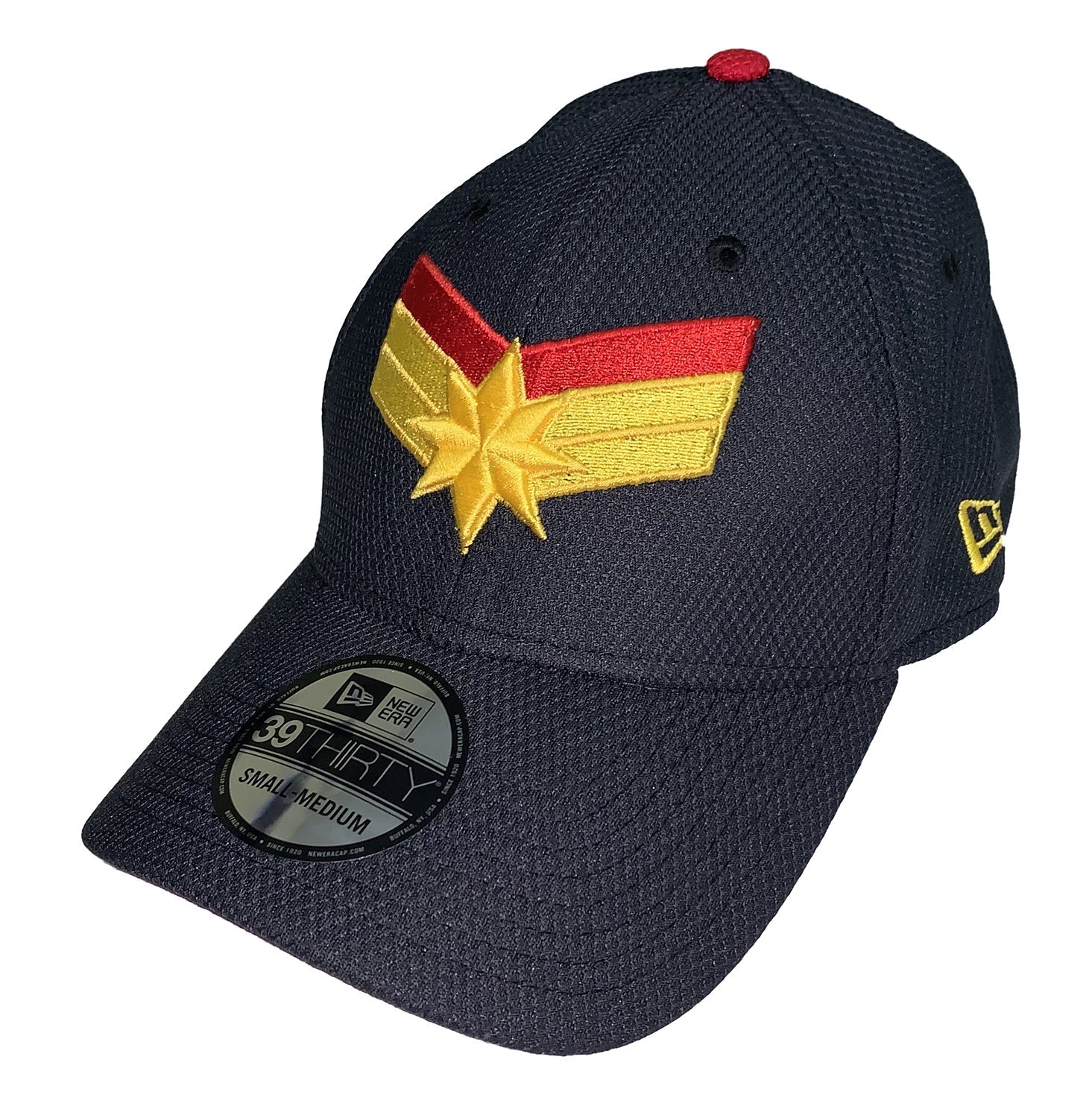 Captain Marvel Symbol New Era 39Thirty Fitted Hat Cap (Large/XLarge)