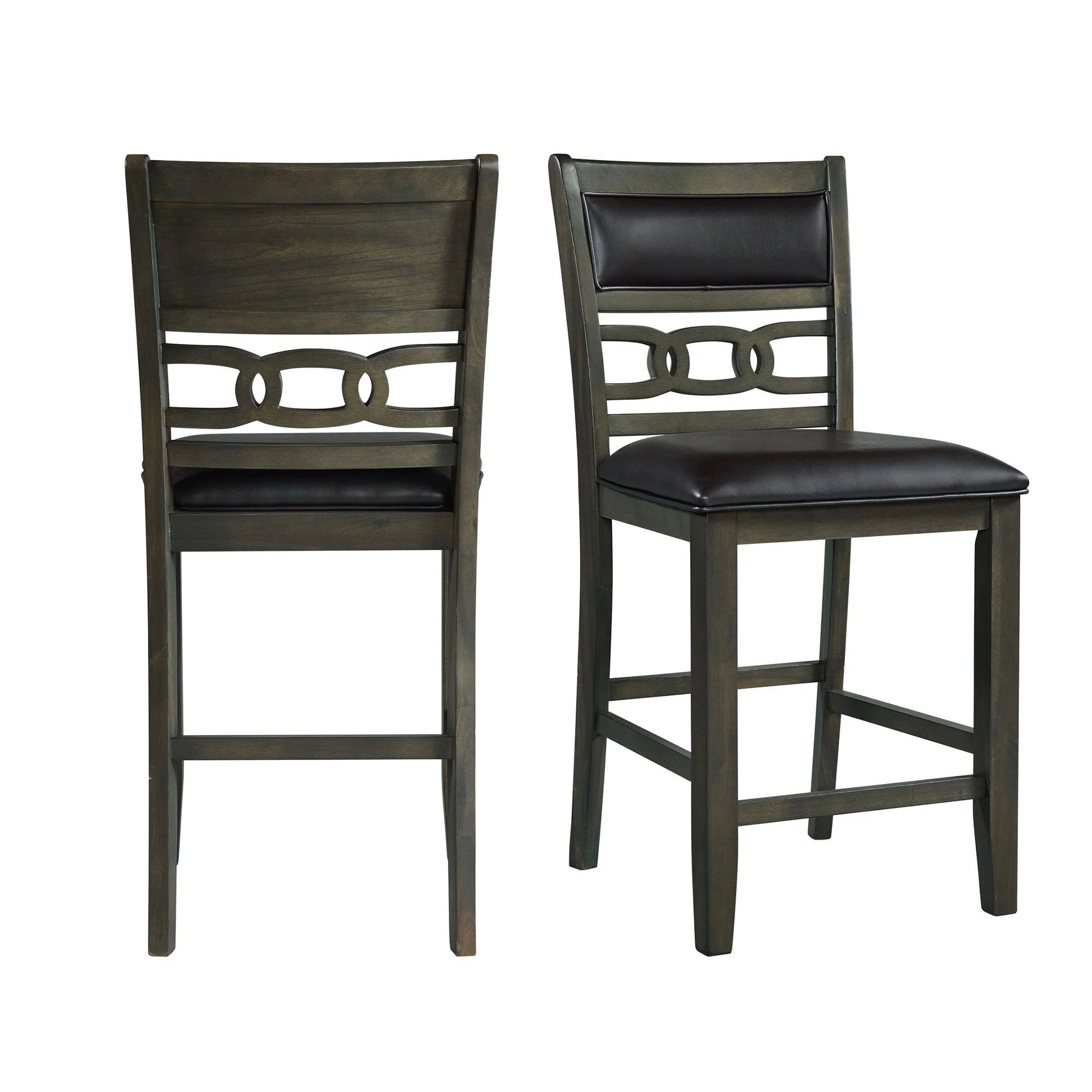 Amherst – Counter Side Chair With PU Cushion (Set of 2) – Gray Finish