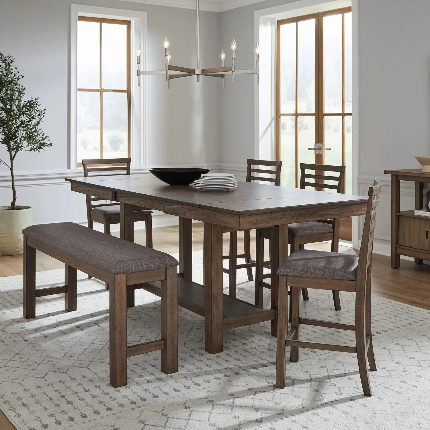 Brook Bay - Counter Trestle Table Set - Image 3