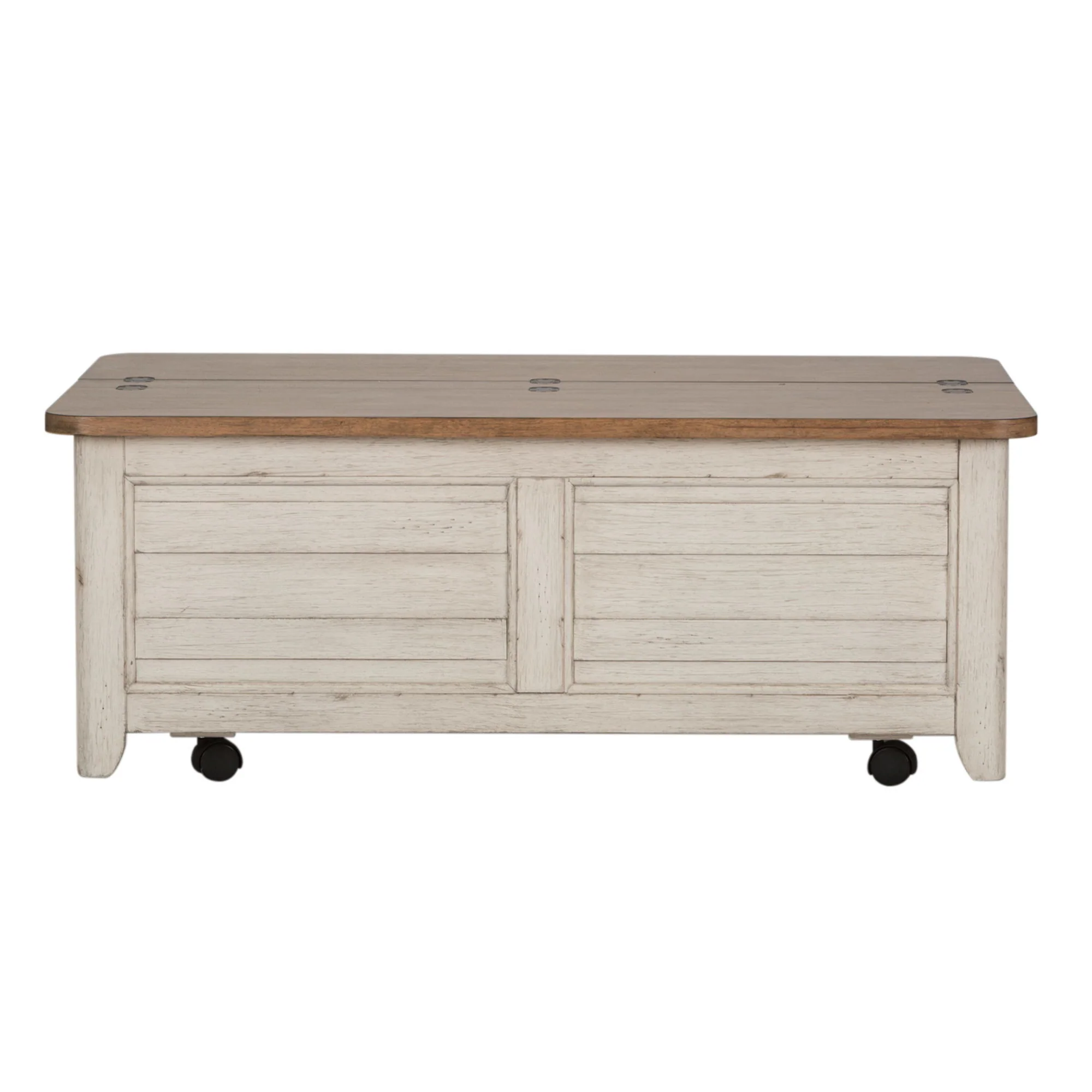 Farmhouse Reimagined - 3 Piece Table Set - Antique White / Chestnut Tops - Image 3