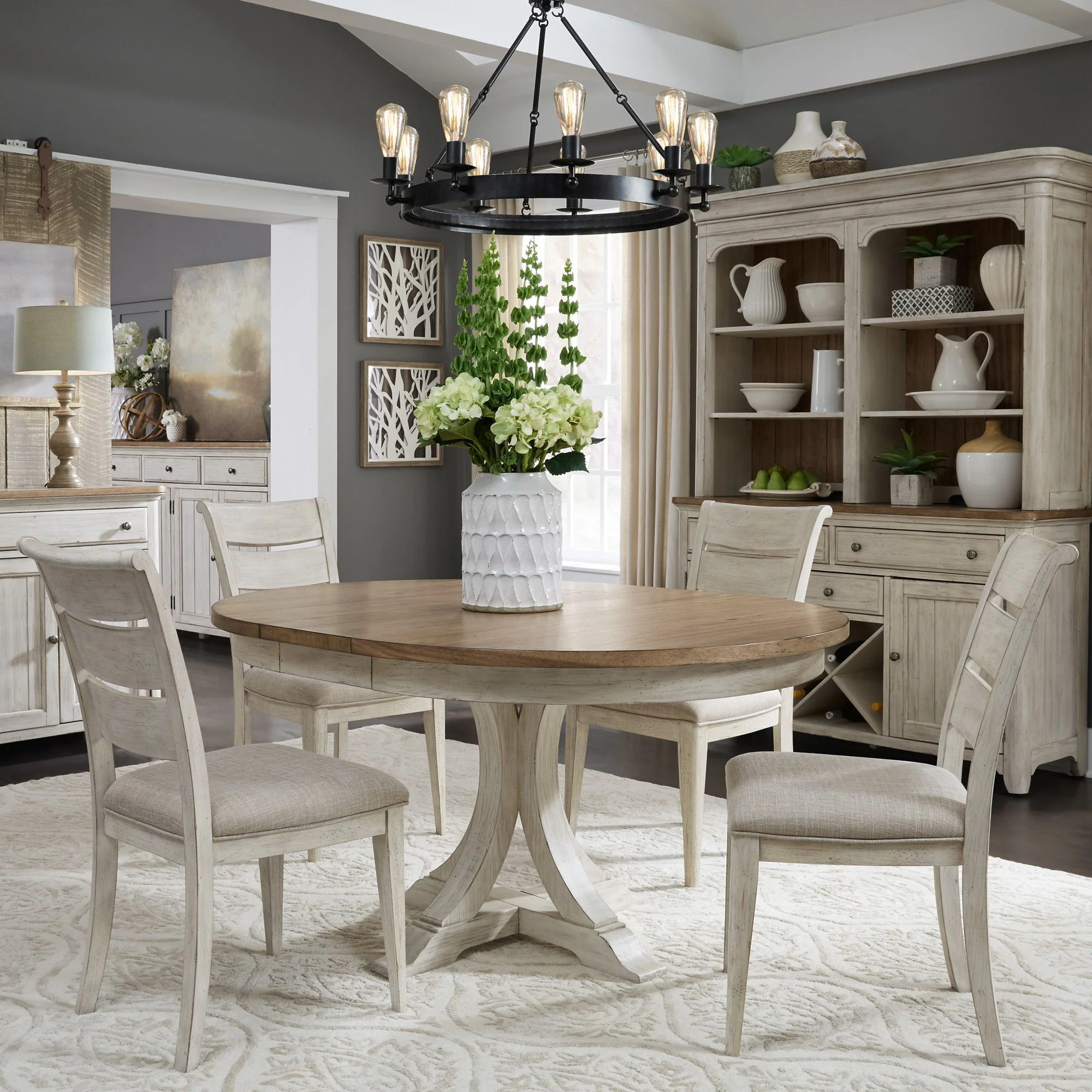 Farmhouse Reimagined - Pedestal Table Set - Image 2