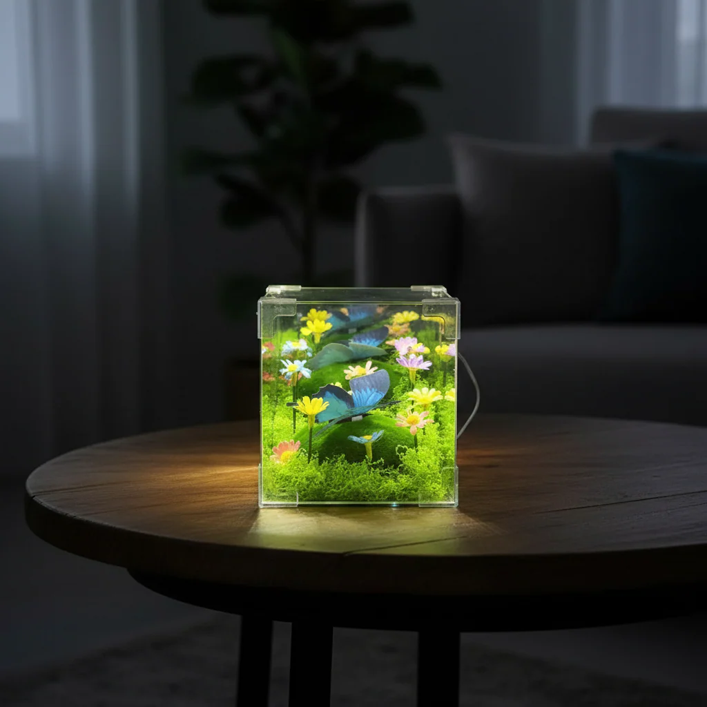 LED Butterfly Garden Cube Night Light Decor - Image 3