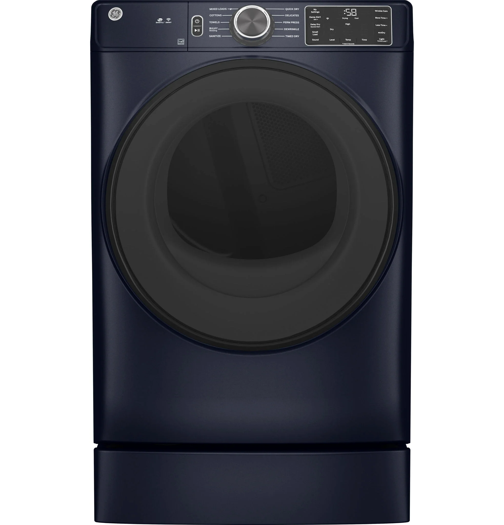 GE 7.8 Cubic Foot Front Load Electric Dryer - Sapphire Blue - Image 3