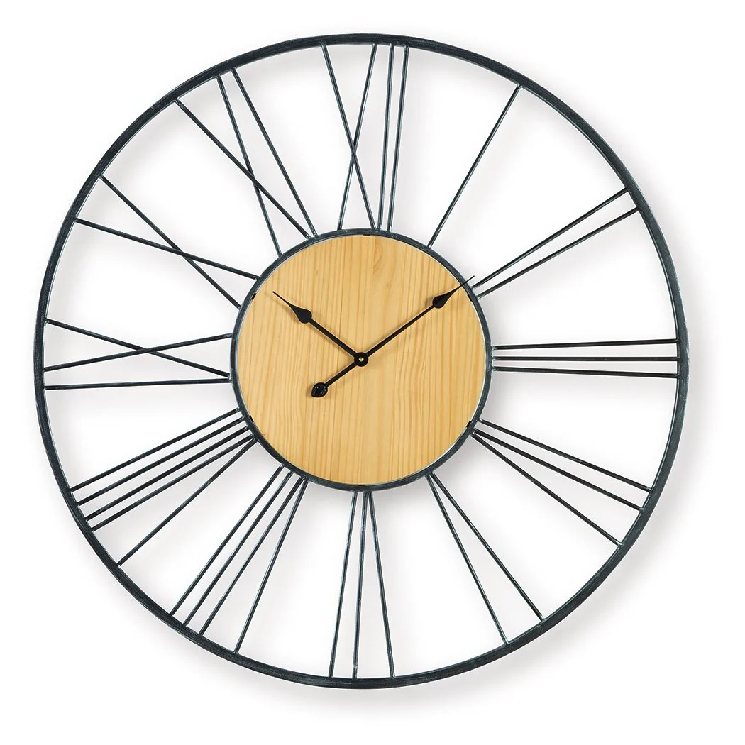 Brockett - Wall Clock - Black / Natural - Image 3