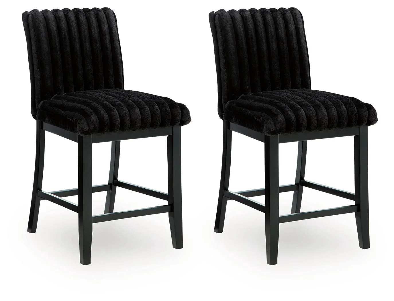 Mervannie – Upholstered Barstool (Set of 2) – Black