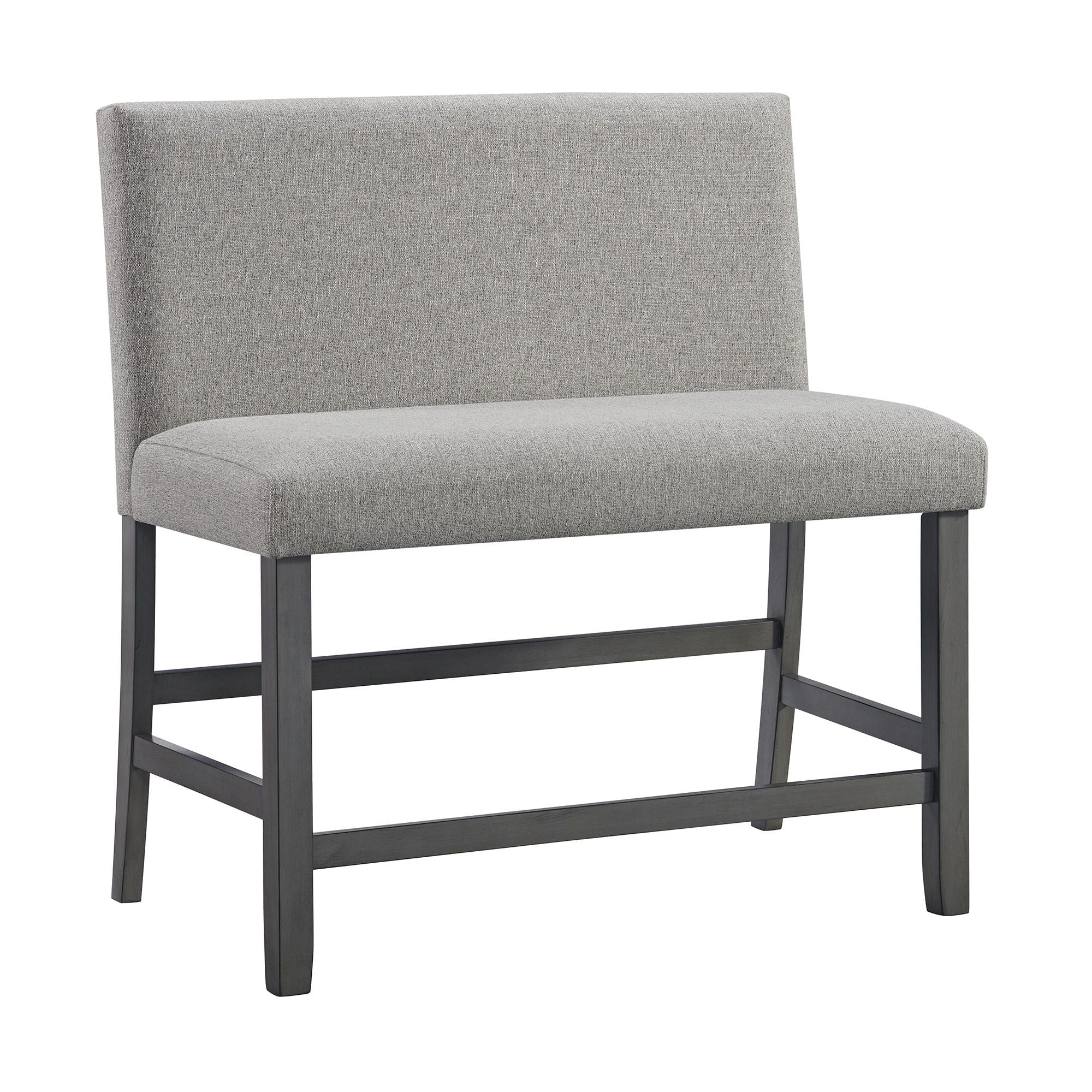 Seneca – Counter Bench With Upholstered Back And Fabric – Brown
