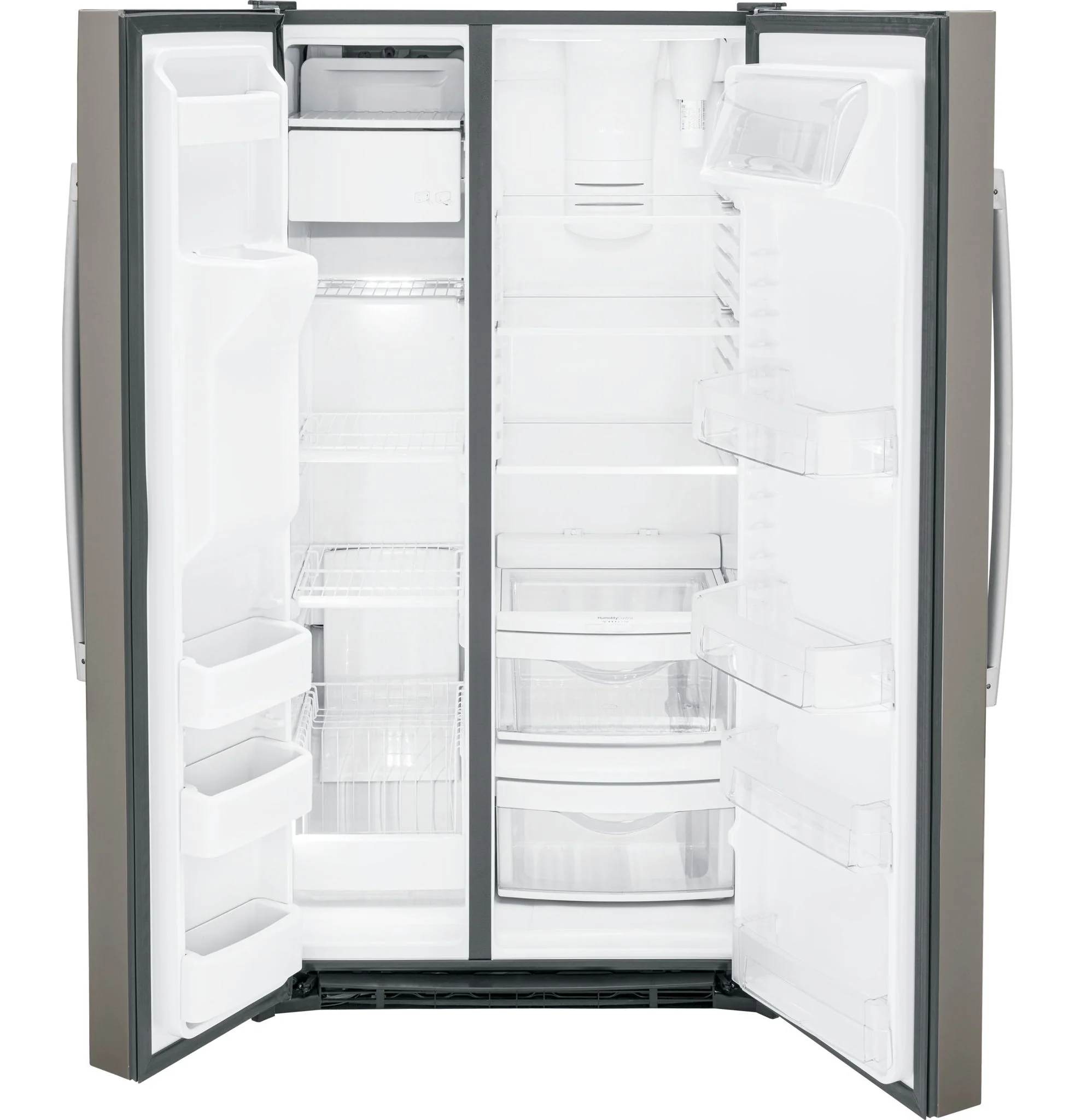 GE 25.3 Cubic Foot Side-By-Side Refrigerator - Slate - Image 3