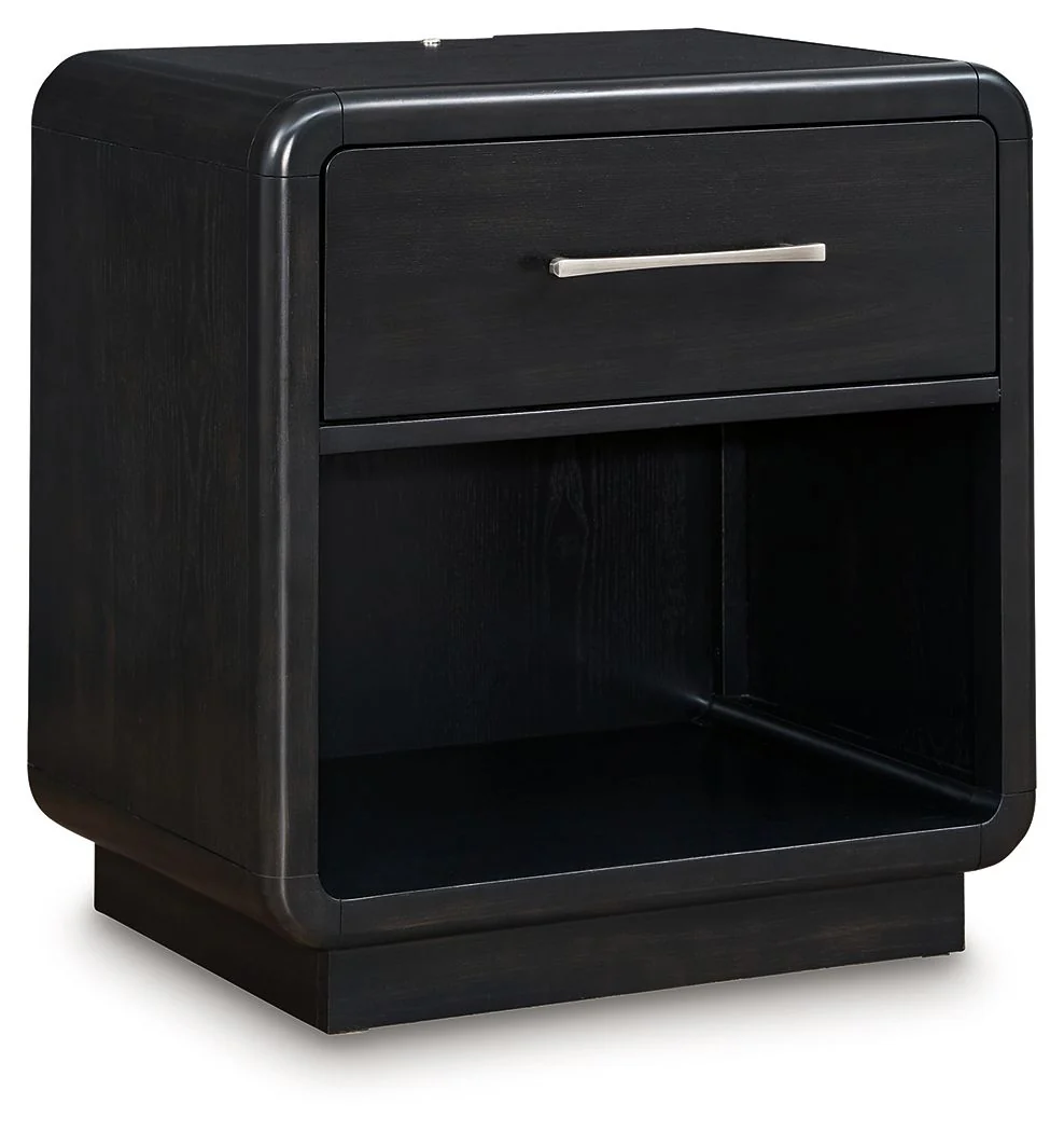 Rowanbeck – One Drawer Night Stand – Black