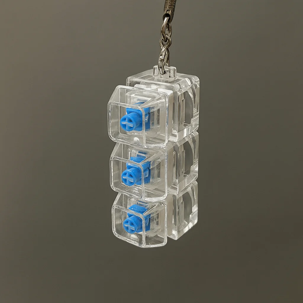 Mechanical Cube Click Fidget Keychain - Image 2