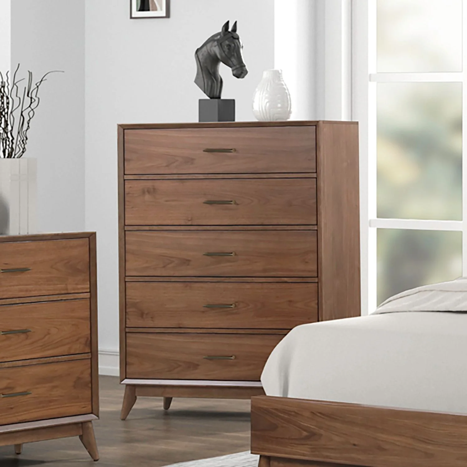 Century Modern - 5 Drawer Chest - Walnut - Image 1