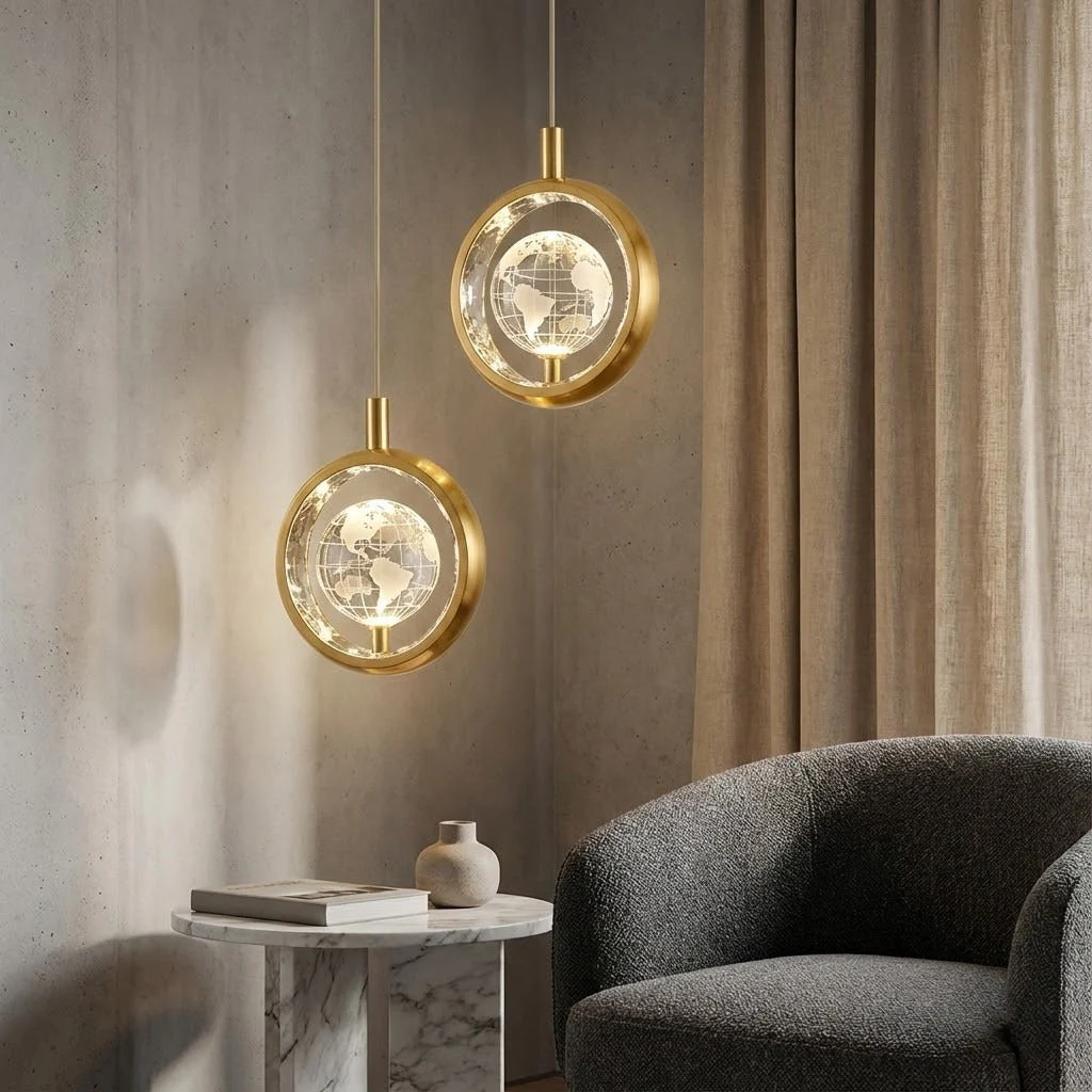 Nordic Crystal Halo Pendant Light - Image 1