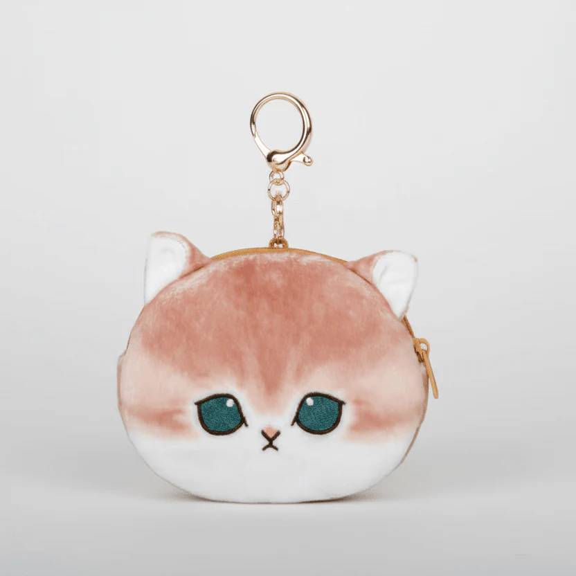Mofusand Light Brown Cat Coin Purse Keychain - Image 2