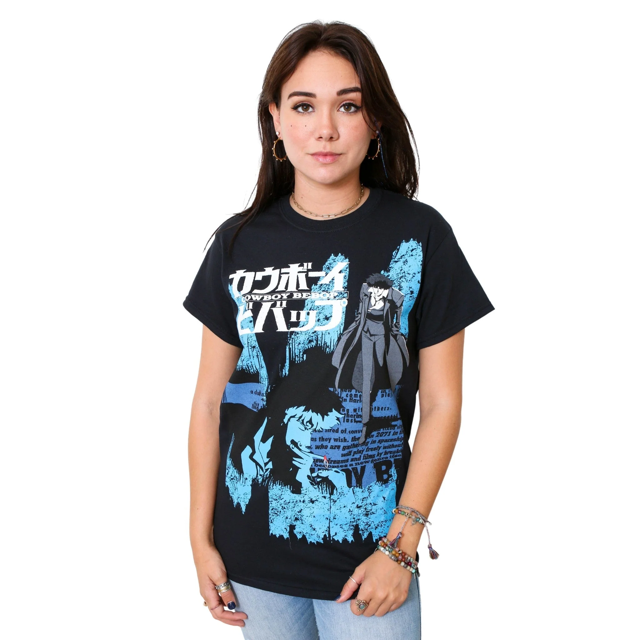 Cowboy Bebop Spike Anime Opening Credits Adult T-Shirt - Image 3