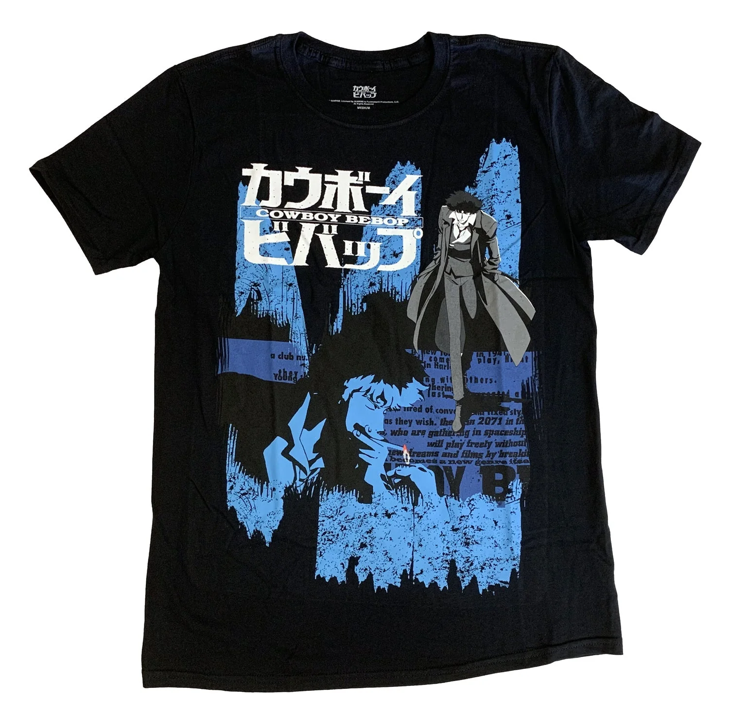 Cowboy Bebop Spike Anime Opening Credits Adult T-Shirt - Image 1