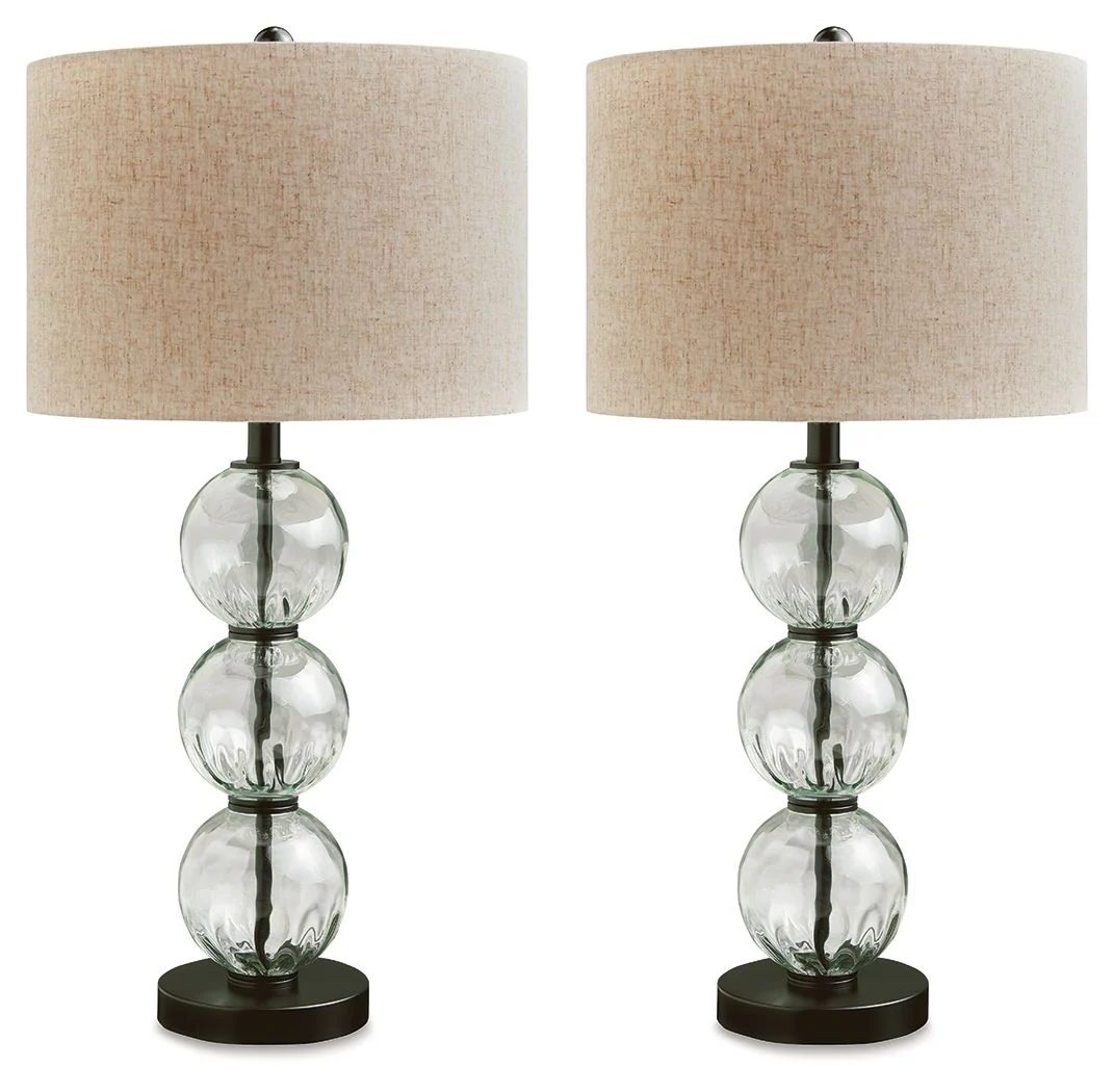 Airbal - Glass Table Lamp (Set of 2) - Clear / Black - Image 1