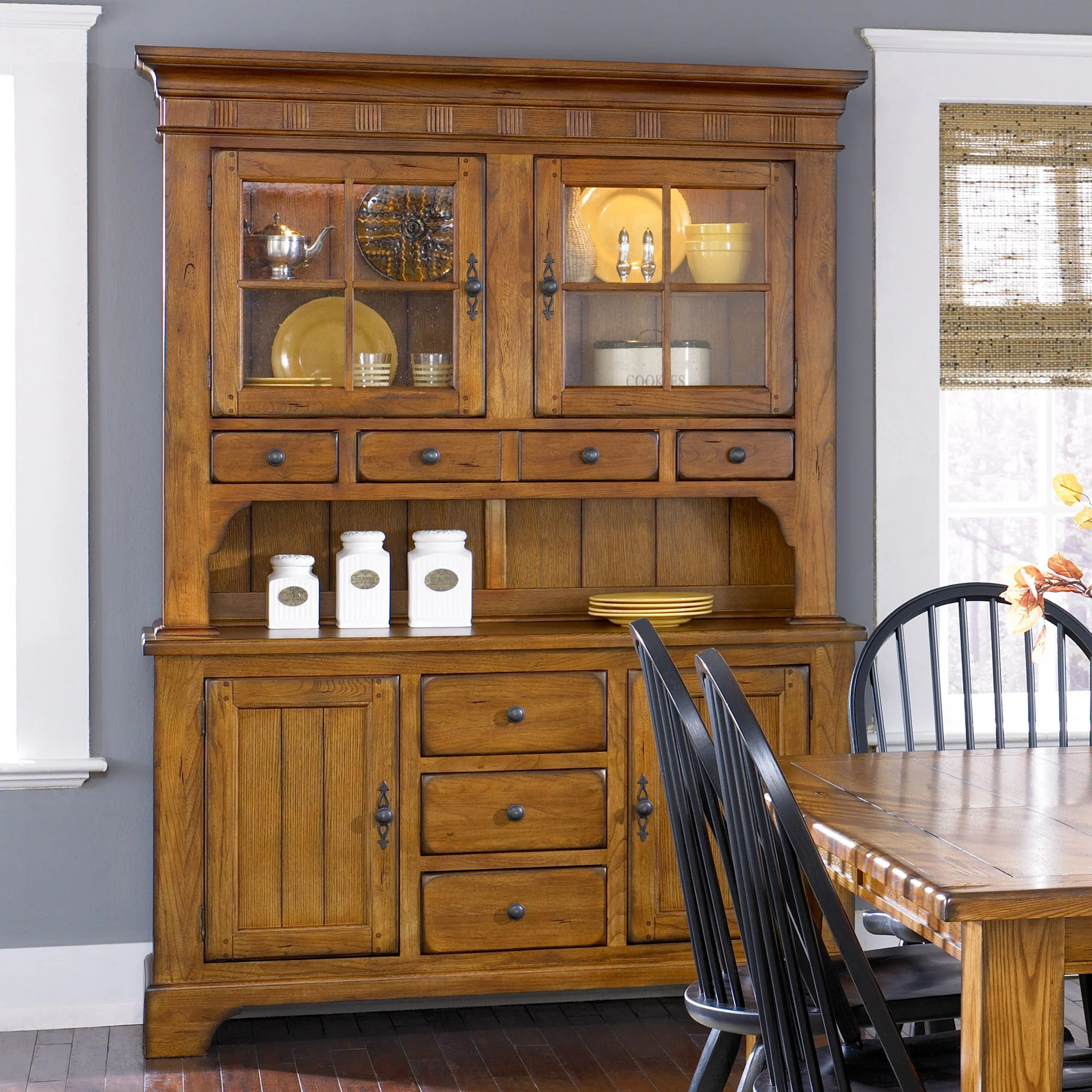 Treasures – Hutch & Buffet – Rustic Oak