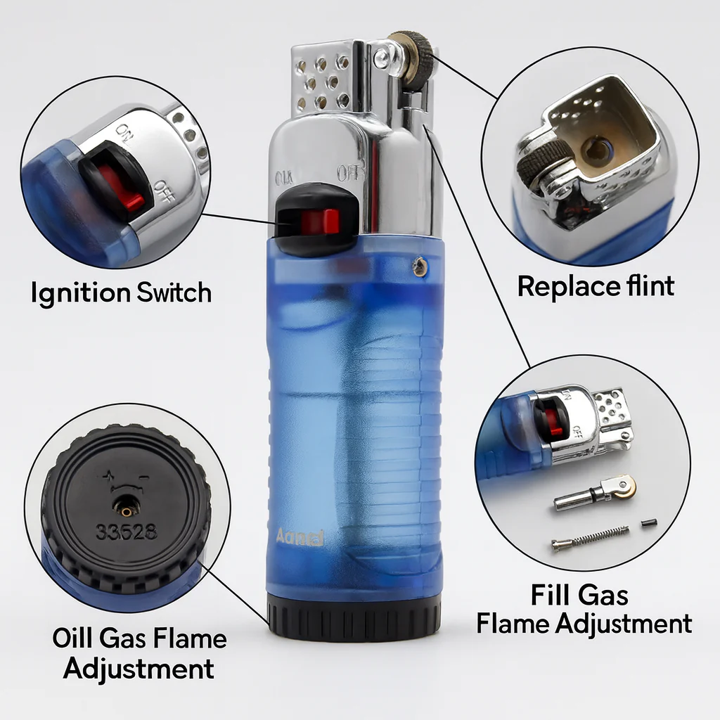 Crystal Ignite Pivot-Flame Pocket Lighter - Image 3