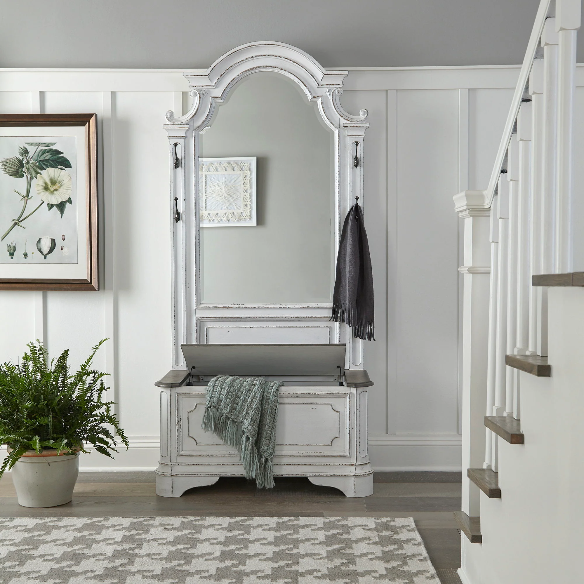 Magnolia Manor – 2 Piece Hall Tree – Antique White