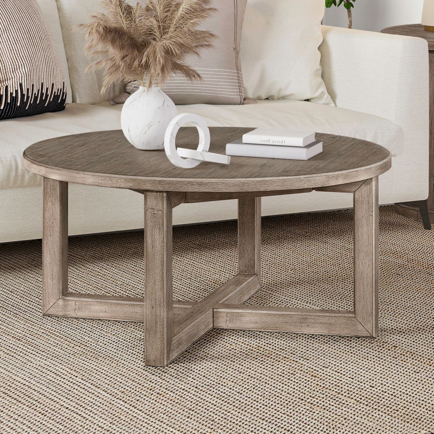 Proximity Place – Round Cocktail Table – Barley Buff