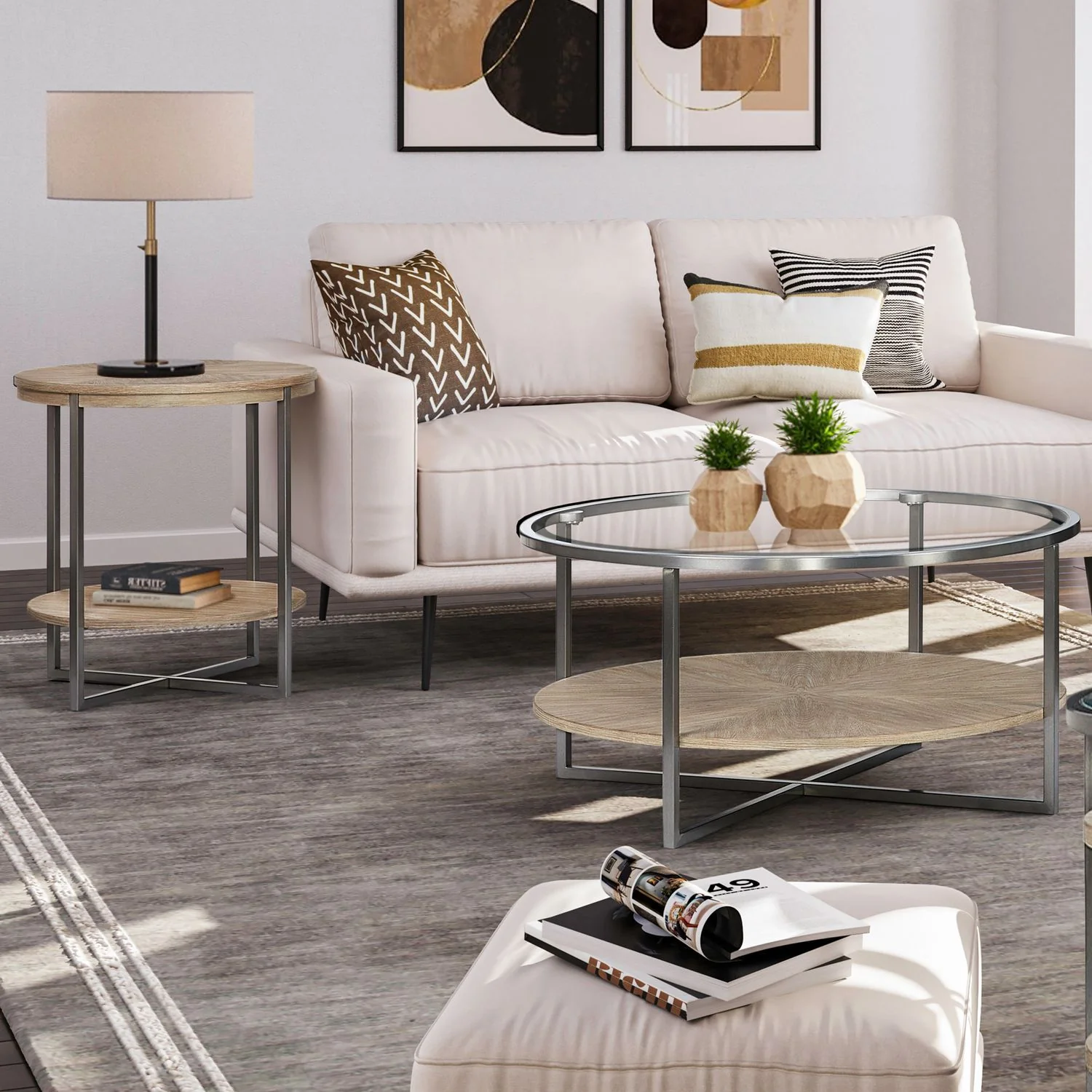 Paran Place – 3 Piece Table Set (Cocktail Table & 2 End Tables) – Natural