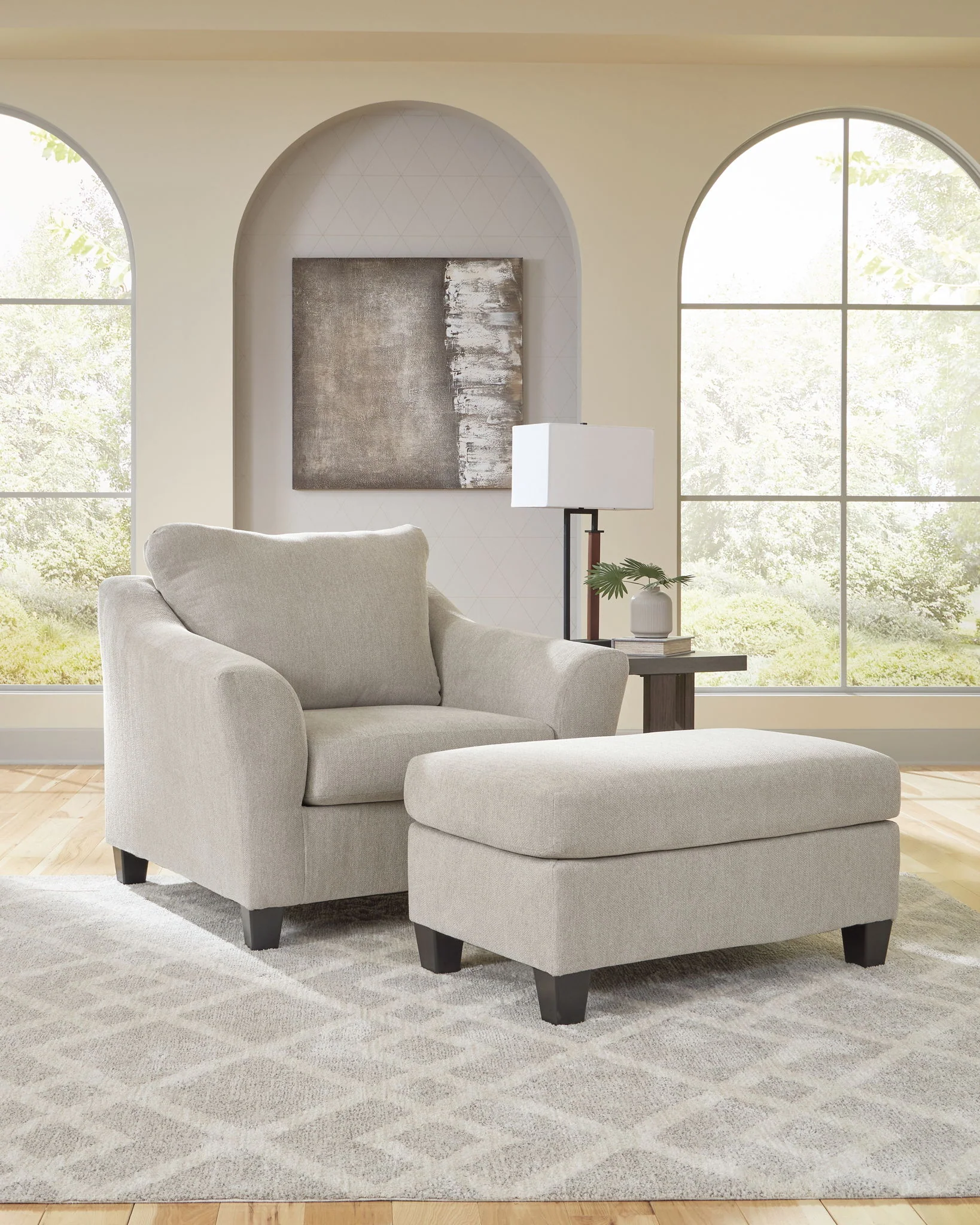 Willarae – 2 Pc. – Chair And A Half, Ottoman – Taupe