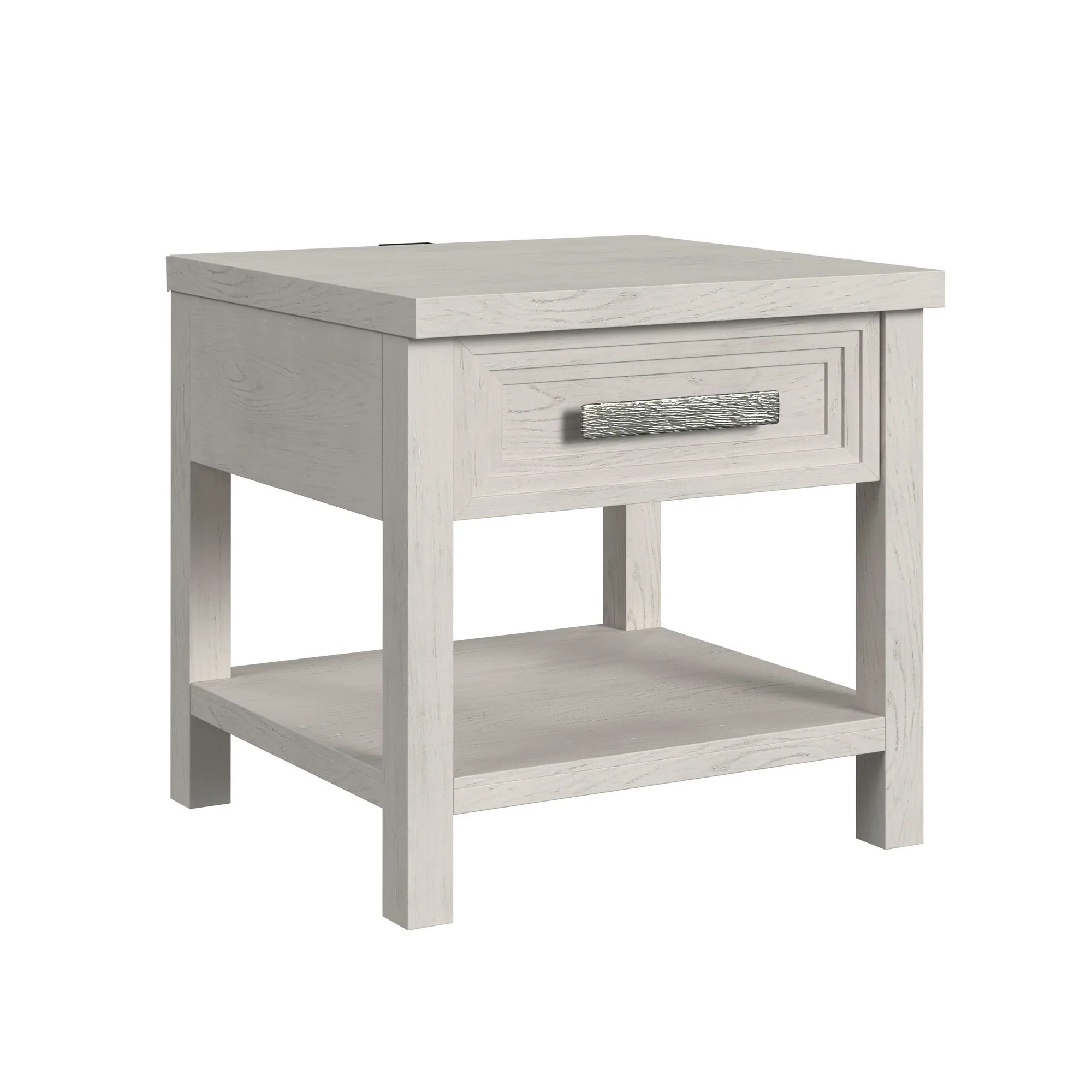 Avalanche – End Table With USB – Antique White