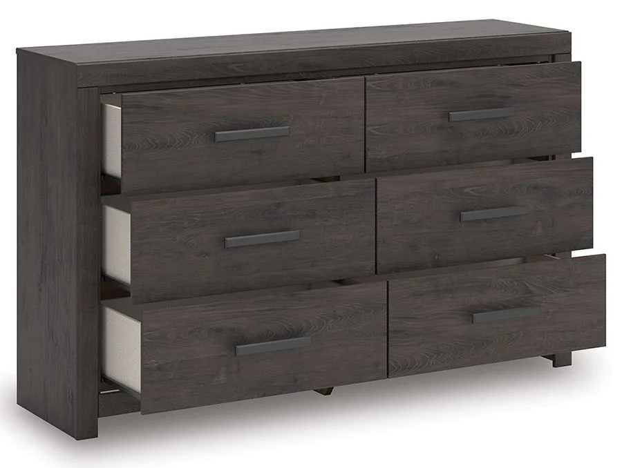 Prendonea - Six Drawer Dresser - Charcoal - Image 3