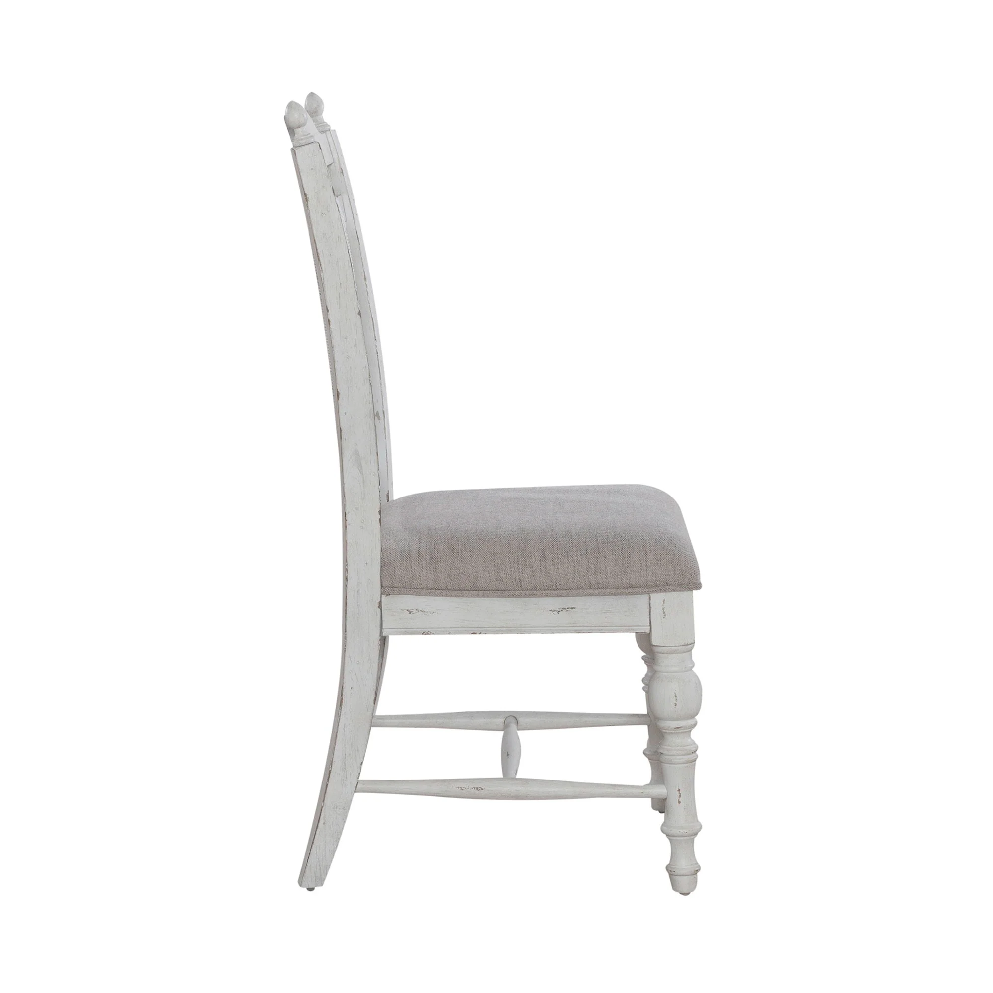 River Place - Panel Back Side Chair - Riverstone White & Tobacco - Image 3