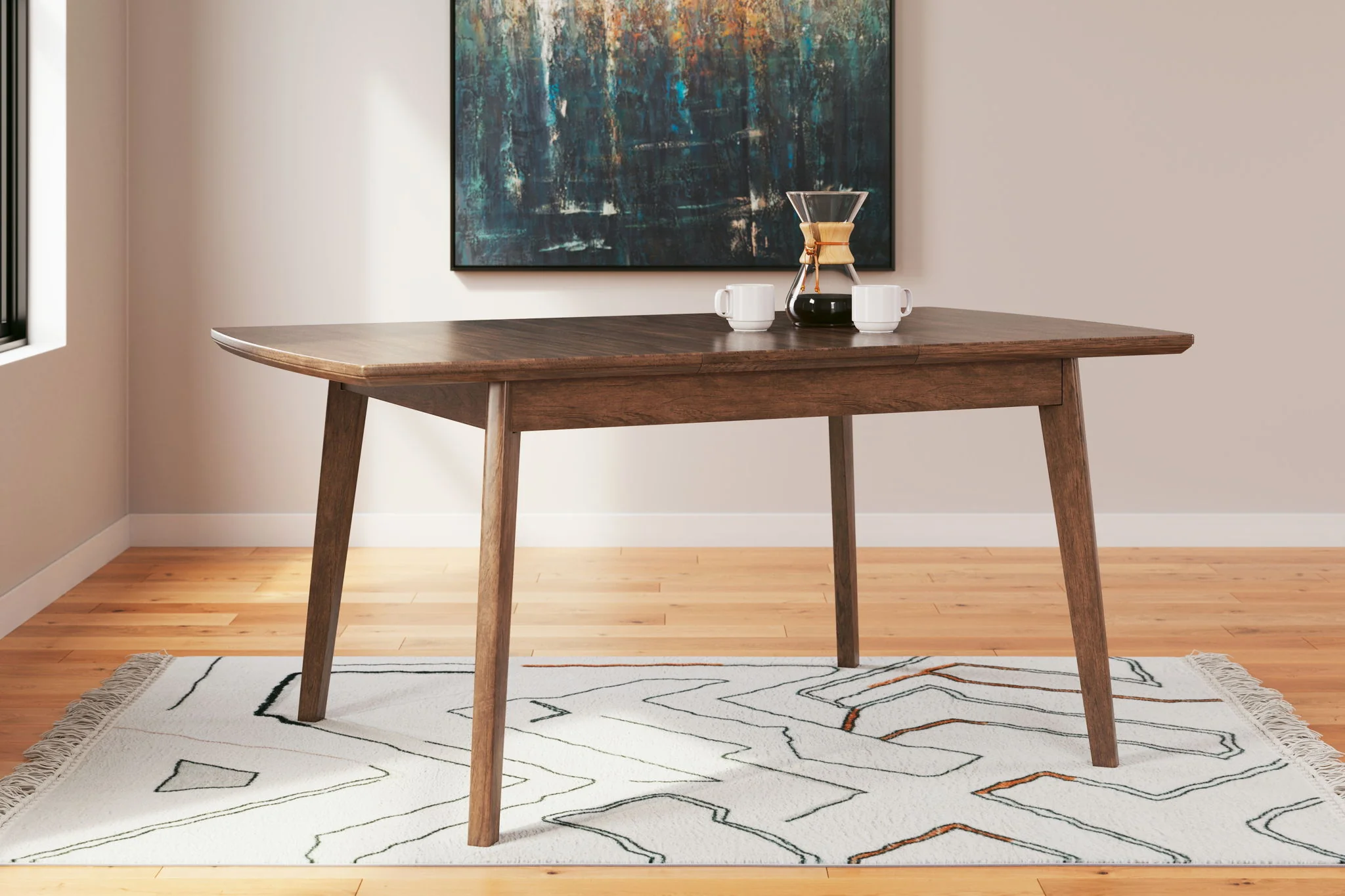 Lyncott - Rectangular Dining Room Butterfly Extension Table - Brown - Image 3