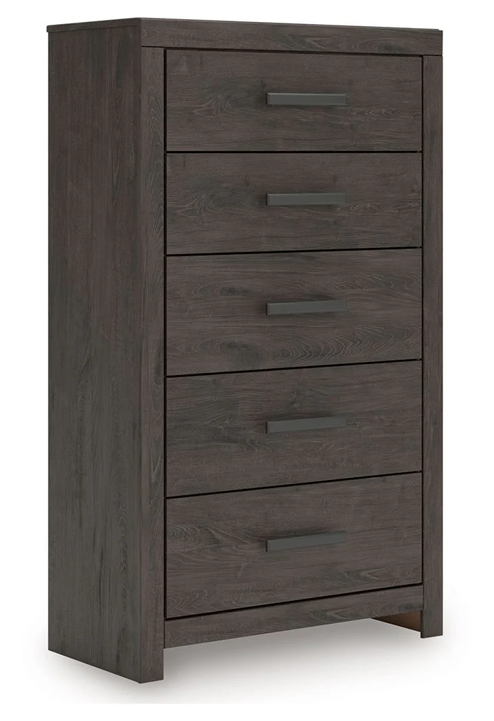 Prendonea - Five Drawer Chest - Charcoal - Image 1