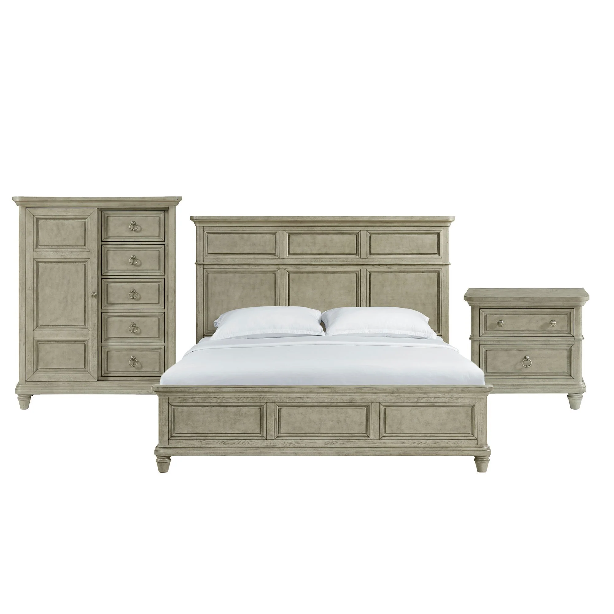 Whit-Ash – Panel Bedroom Set With Door Chest