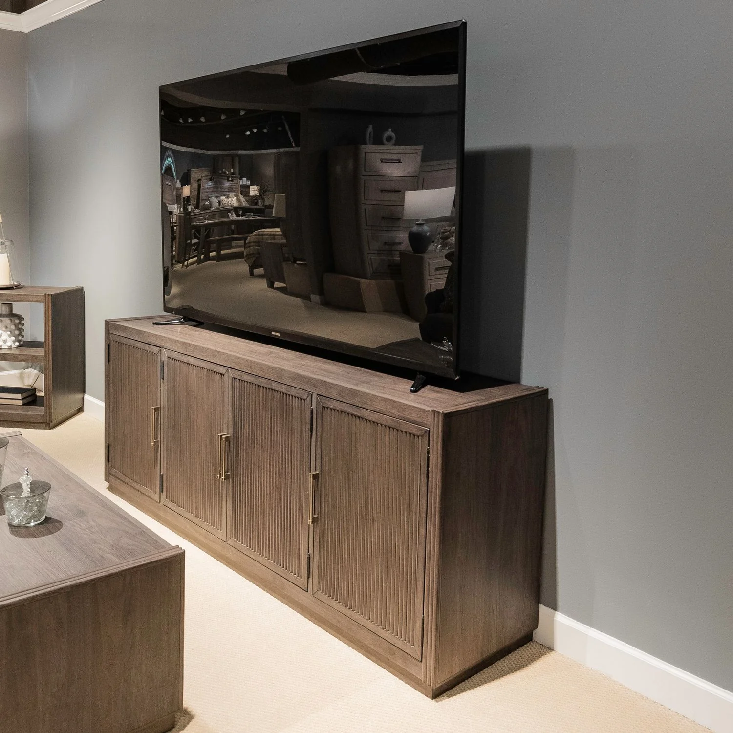 Modern Edge - 77" TV Console - Caffe - Image 1