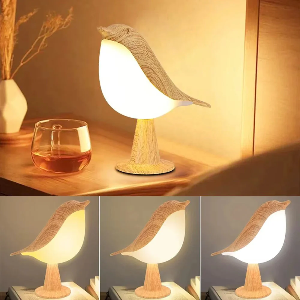 Wooden Bird LED Touch-Switch Night Lamp - Image 2