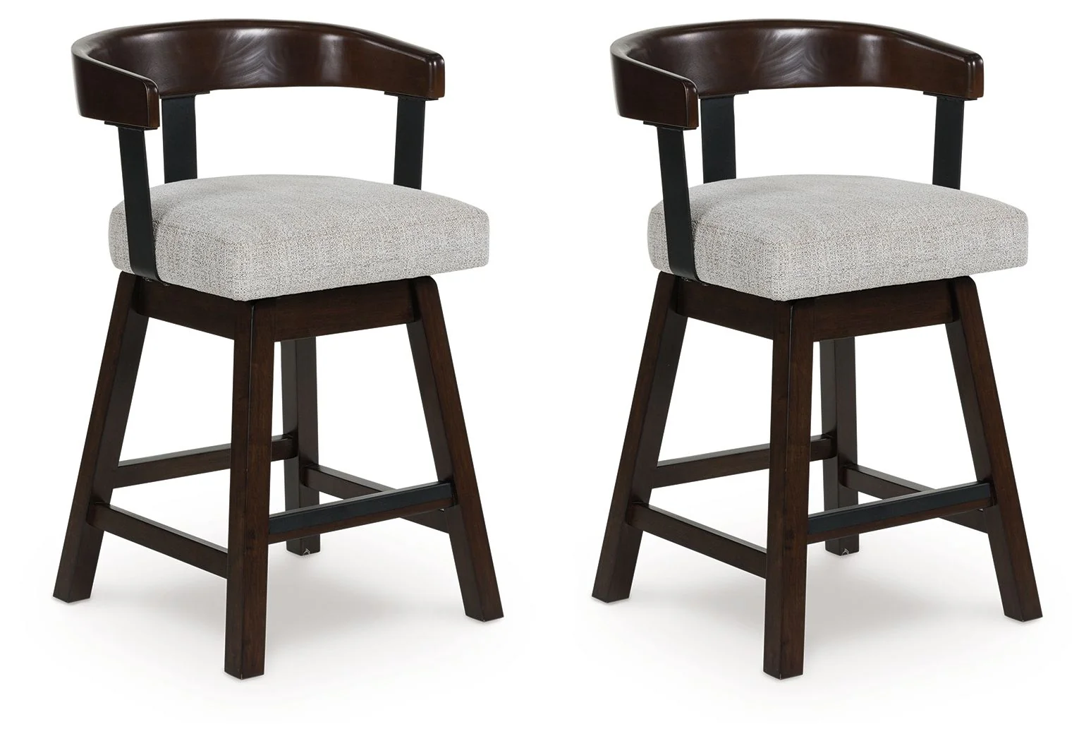 Haddigan - Upholstered Swivel Barstool (Set of 2) - Dark Brown - Image 1