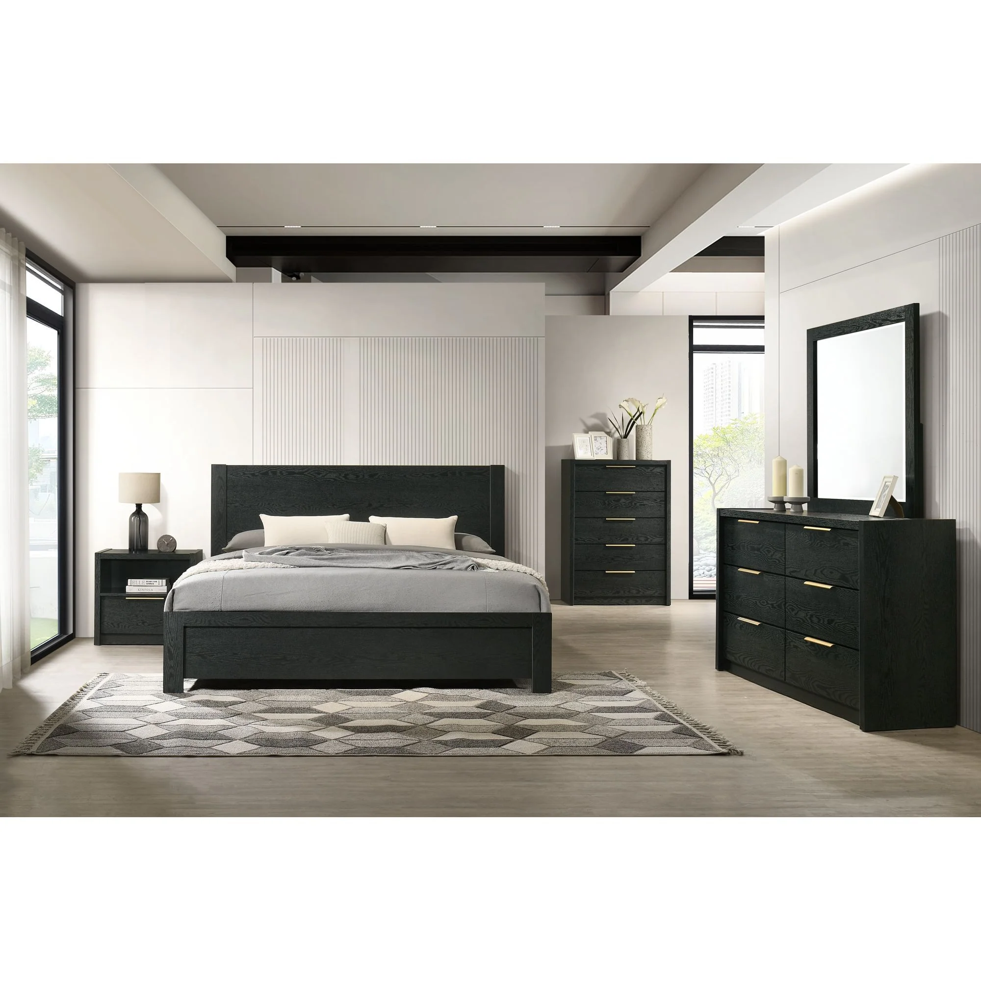 South Bend - Nightstand With USB - Black - Image 3