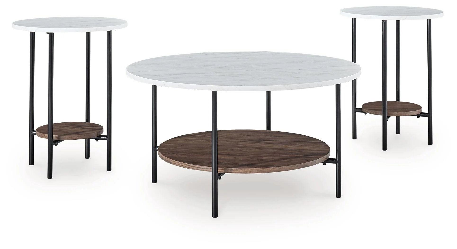 Wrenwich – Occasional Table Set (Set of 3) – Brown / Black / White