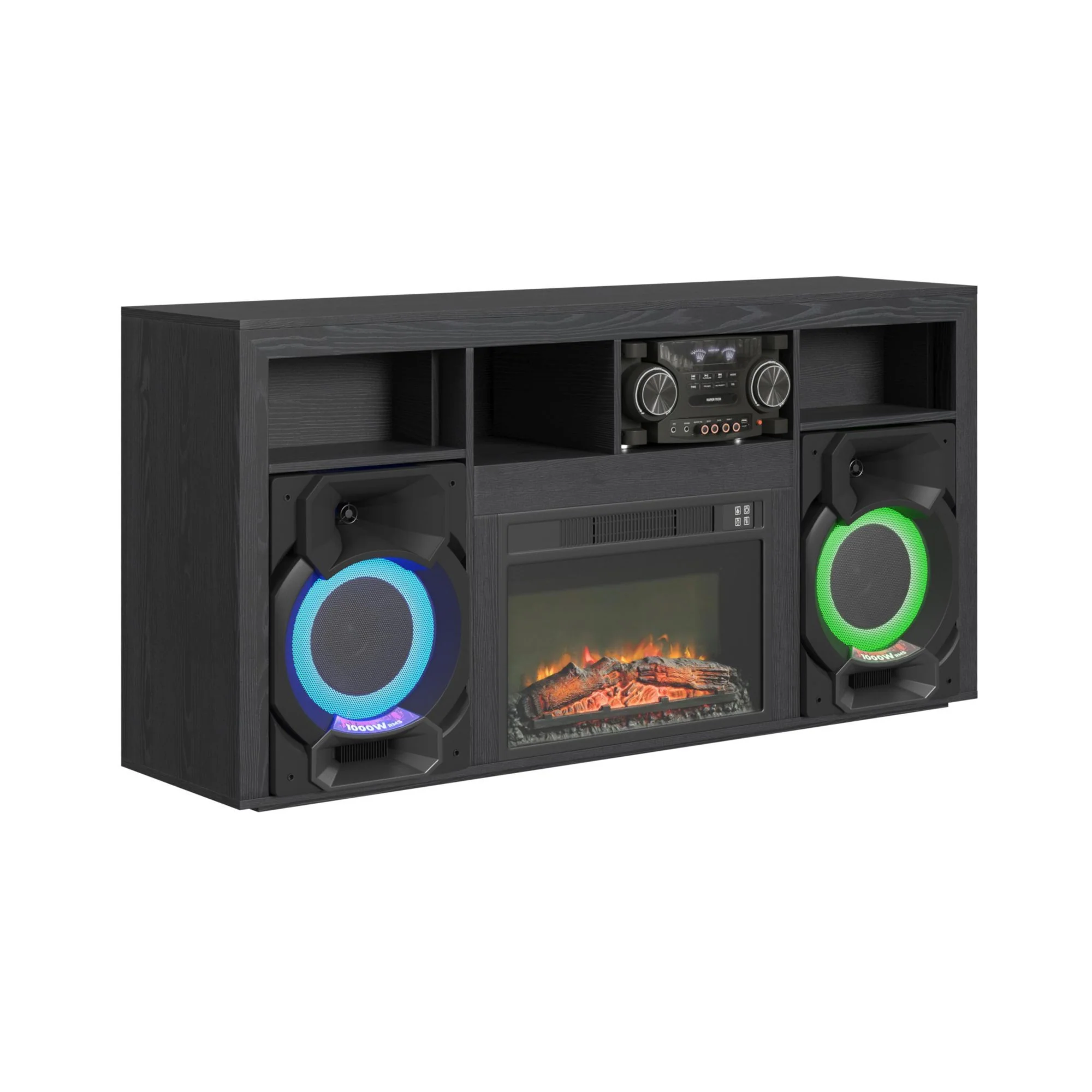 St. Cloud - Fireplace With Sound System - Black - Image 1